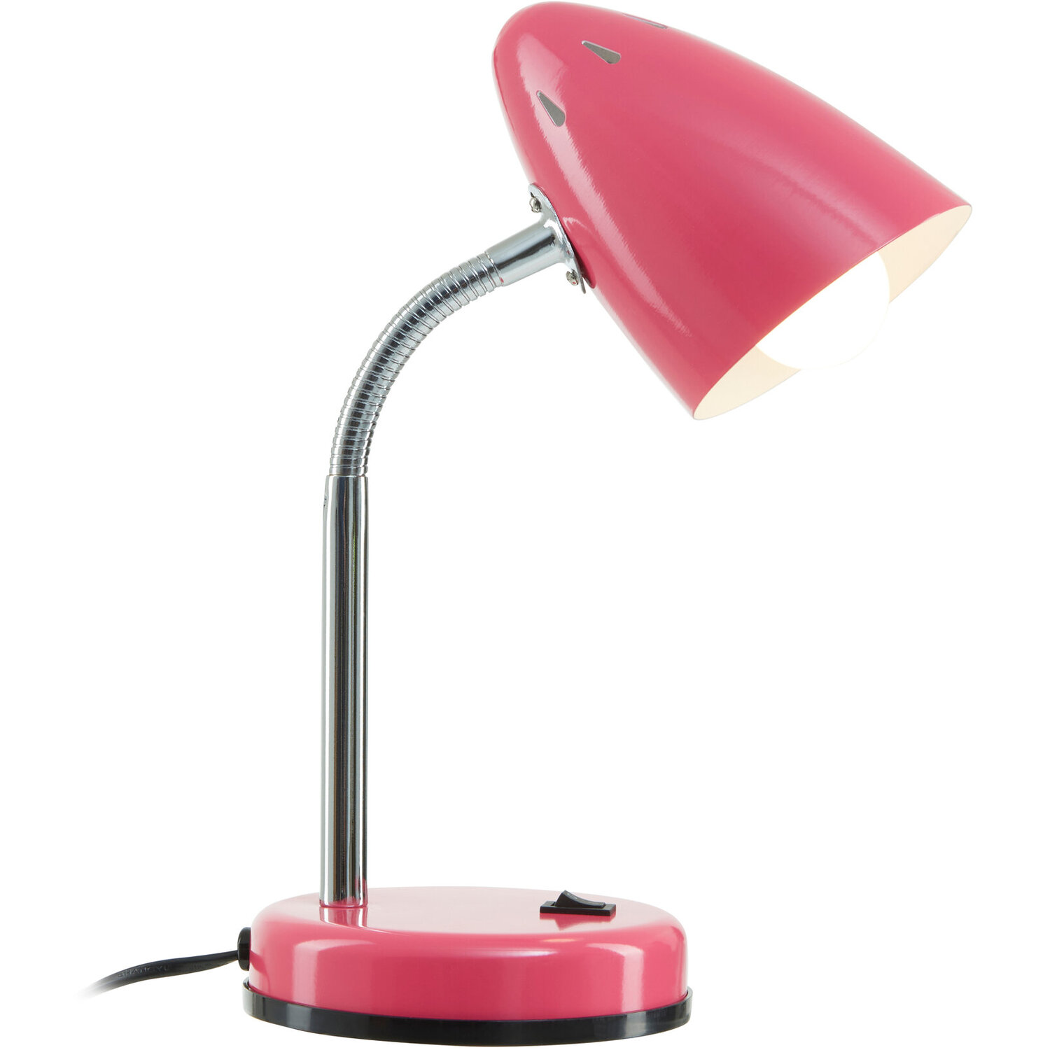 Maison By Premier Flexi Pink Gloss Desk Lamp - Pink
