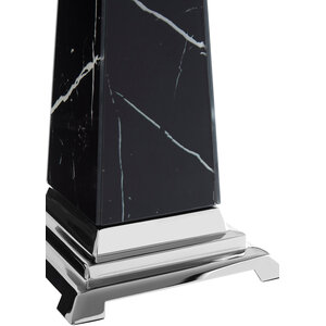 Renata Large Black Marble Design Obelisk Sculpture
