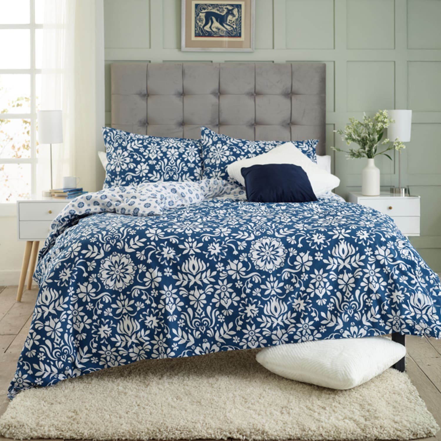 Deyongs Ornamental Tile Duvet Set - Blue / King / 220Cm