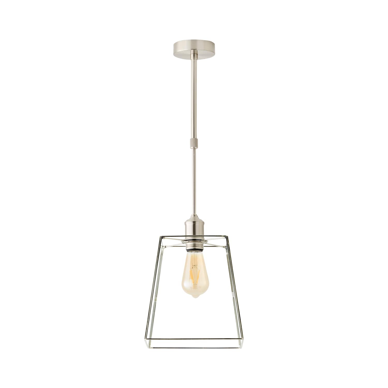 ValueLights - Susie Pendant Light - Glass Shade - Brushed Chrome - Adjustable Drop - Image 4