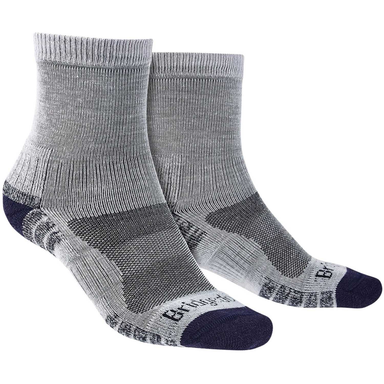 Bridgedale - Mens Hiking Lightweight Merino Socks - Silver / Navy Nylon - Size UK 6-8 - Image 2