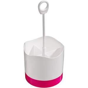 Kitchen Brights Hot Pink and White Plastic Cutlery Caddy