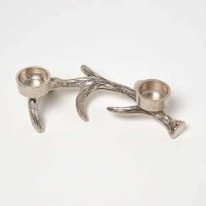 Silver Antler Dual Tea Light Holder