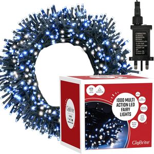 GloBrite 1000 LED Christmas Lights with 8 Modes - Blue/White