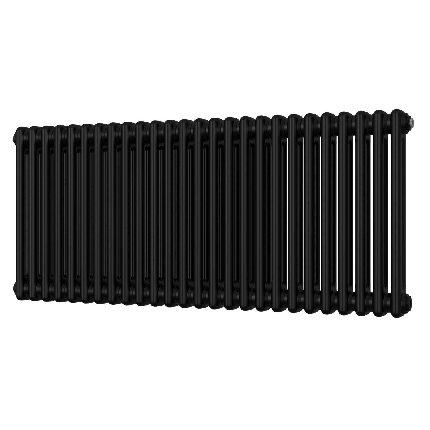 Uk Radiators Alpha - Black 2 Column Radiator - Black / 500Mm / 1164Mm
