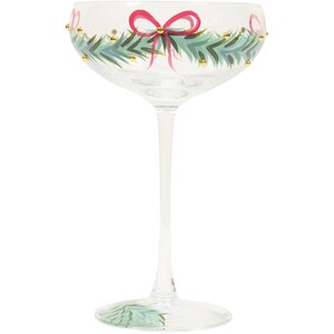 Bows and Gold Wreath Coupe Glass