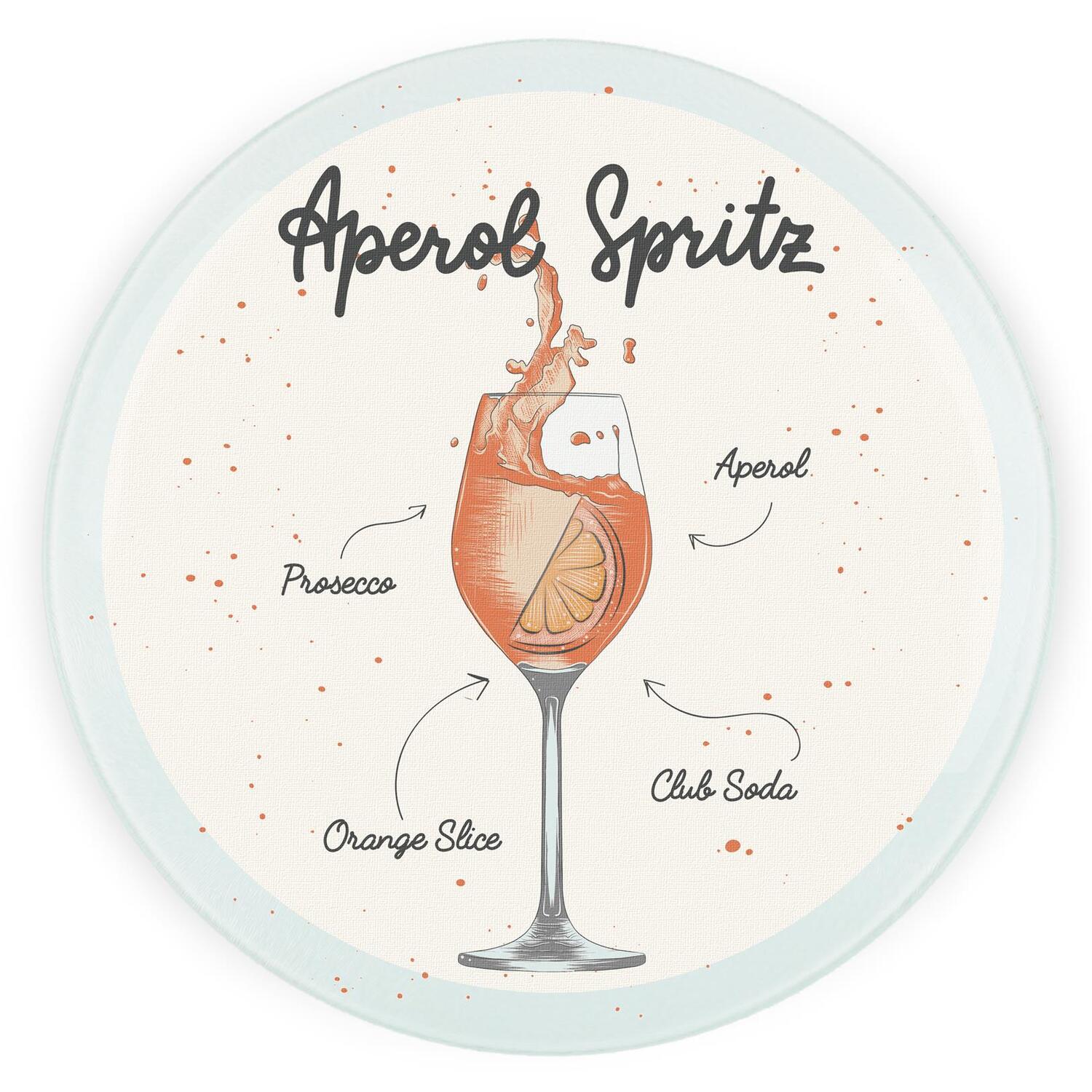 Image of Aperol Spritz Cocktail Round Worktop Protector&hellip;