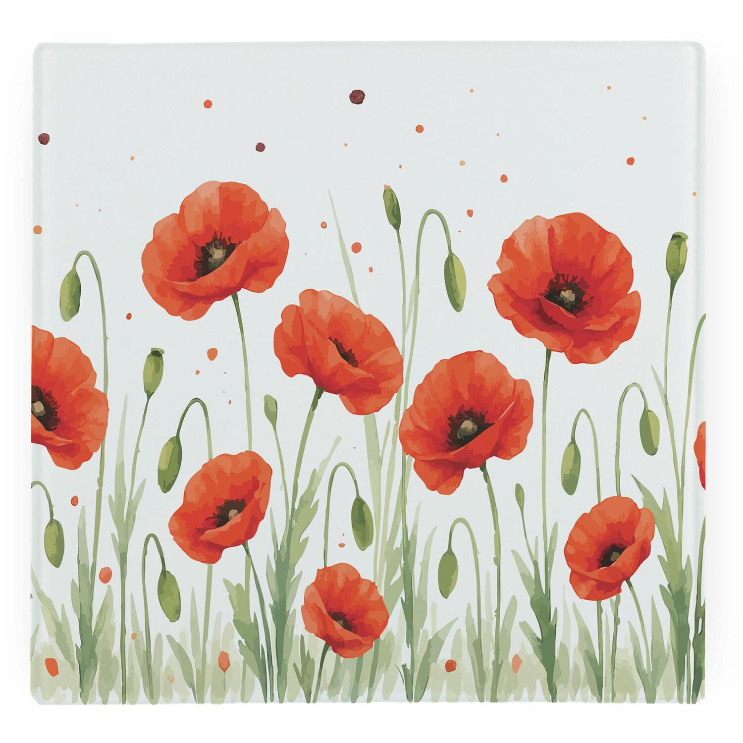 Image of Summer Poppies Large Square Worktop Protector&hellip;