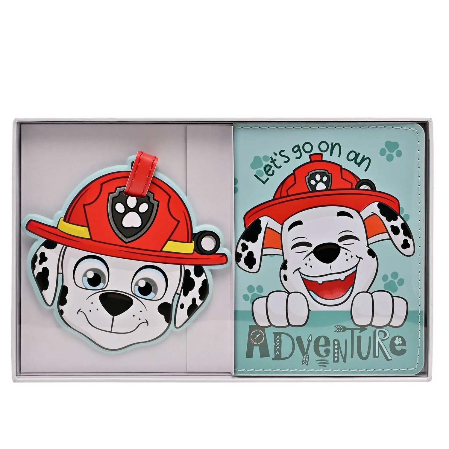 Widdop & Co Paw Patrol Marshall Pu Leather Passport And Luggage Tag - Red