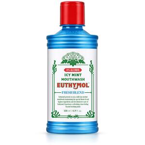 Euthymol Icy Mint Fresh Blend Alcohol Free Mouthwash 500ml