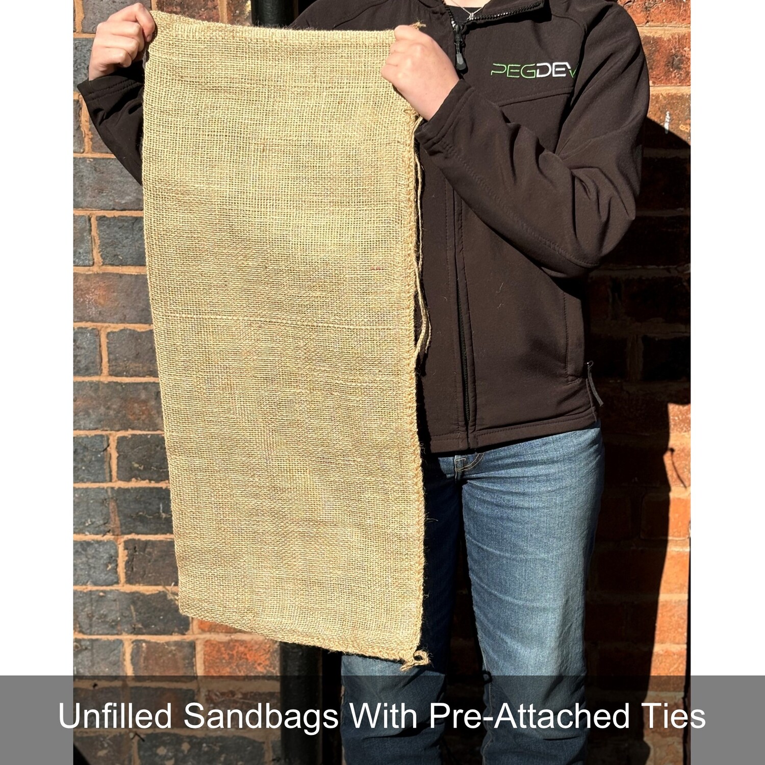 Pegdev 50 X Hessian Sandbags For Flood Protection Sacks Jute Flood Prevention - Brown