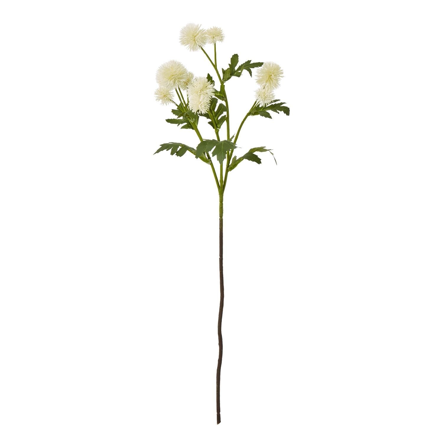 Hill Interiors Globe Thistle Spray Artificial Flower - Cream