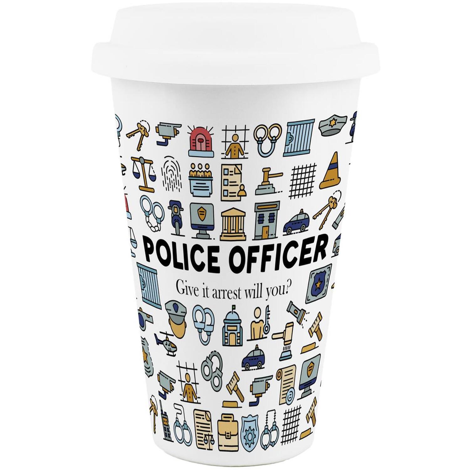 Image of Novelty Police Officer Ceramic Travel Mug&hellip;