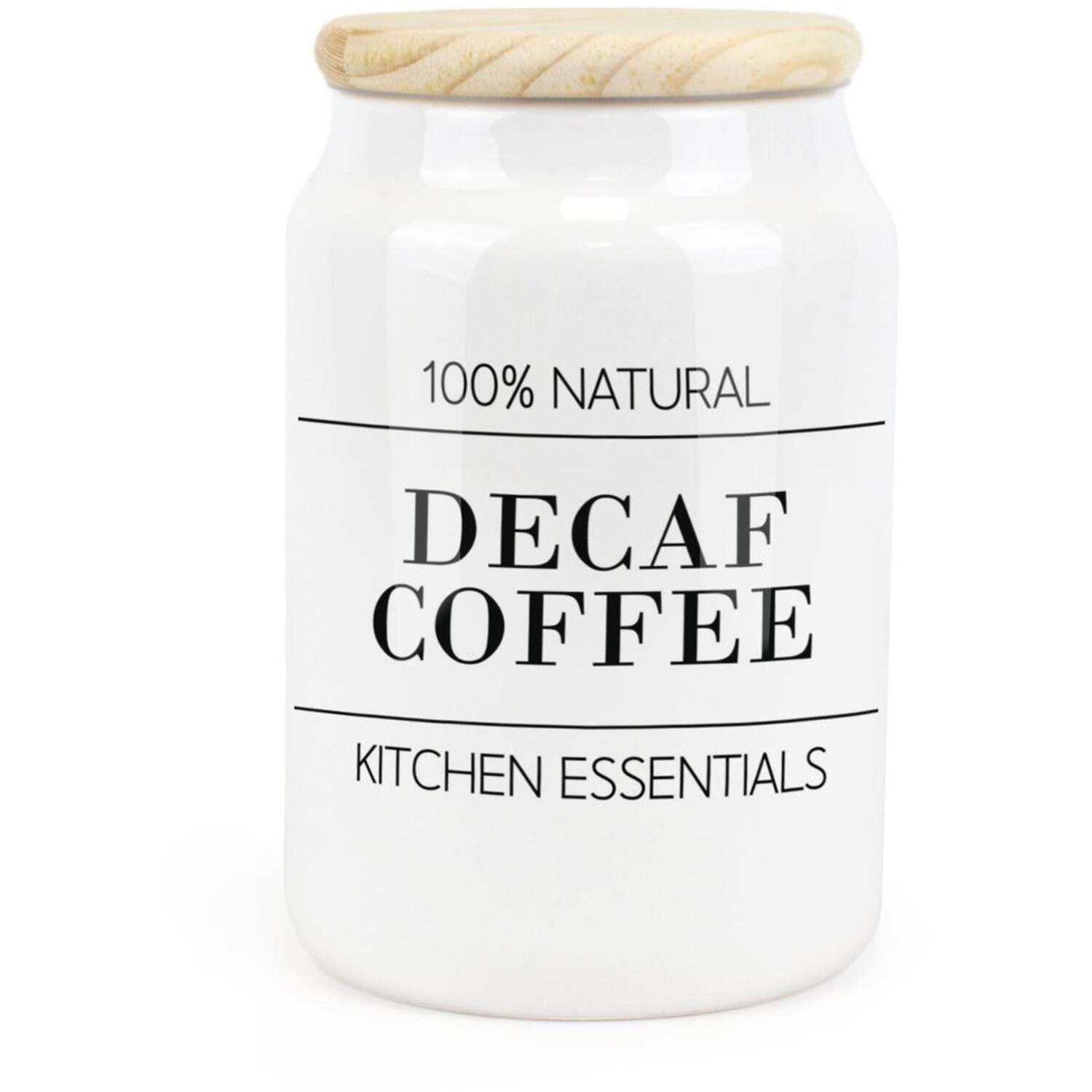 Ceramic Tapered Minimalist Canister - Decaf Coffee Storage Container Gift - Image 2