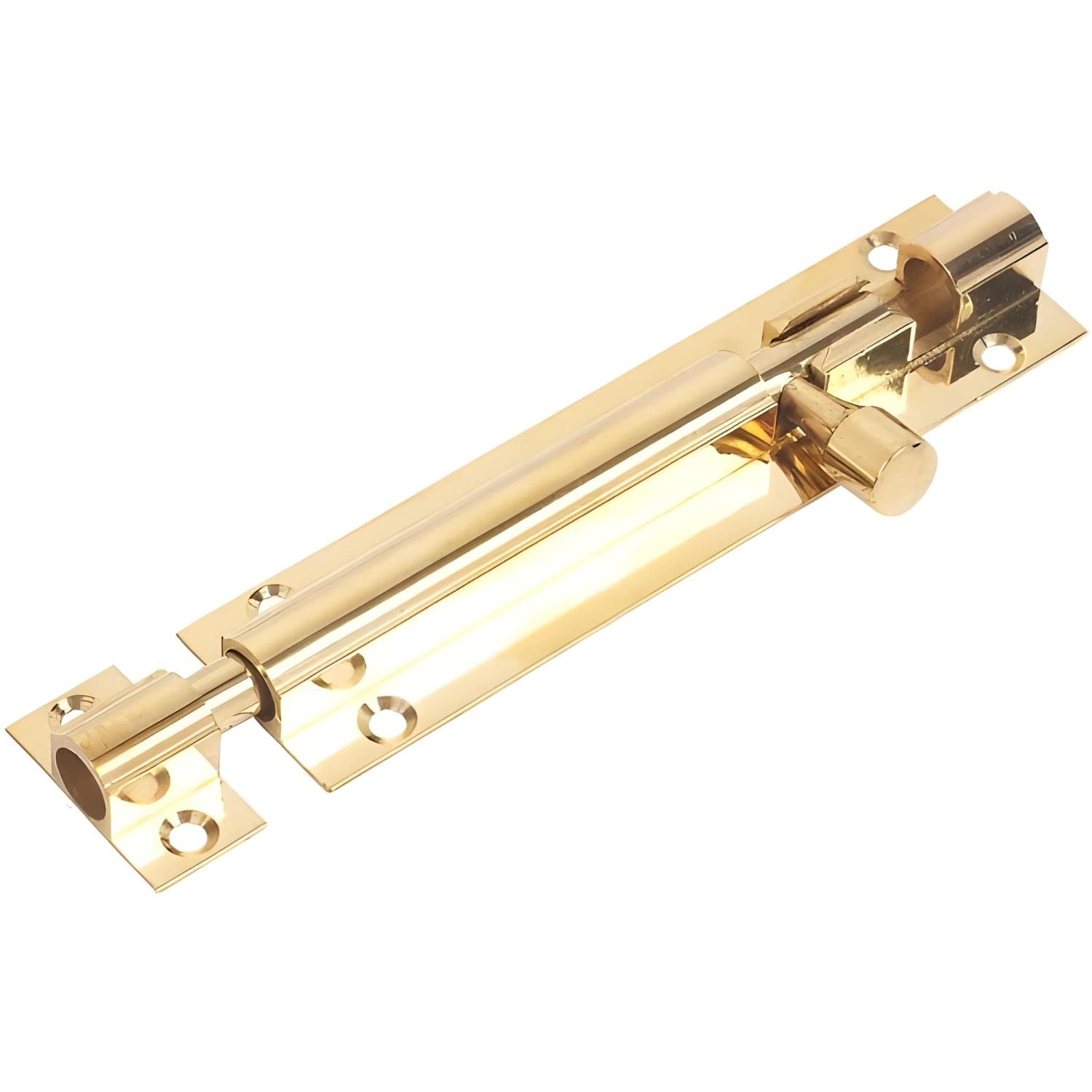 Dzina Barrel Bolt Straight 100Mm X 25Mm 4 Inch Brass Finish Door Bolt Barrel Slide Lock Includes Screws - Image 3