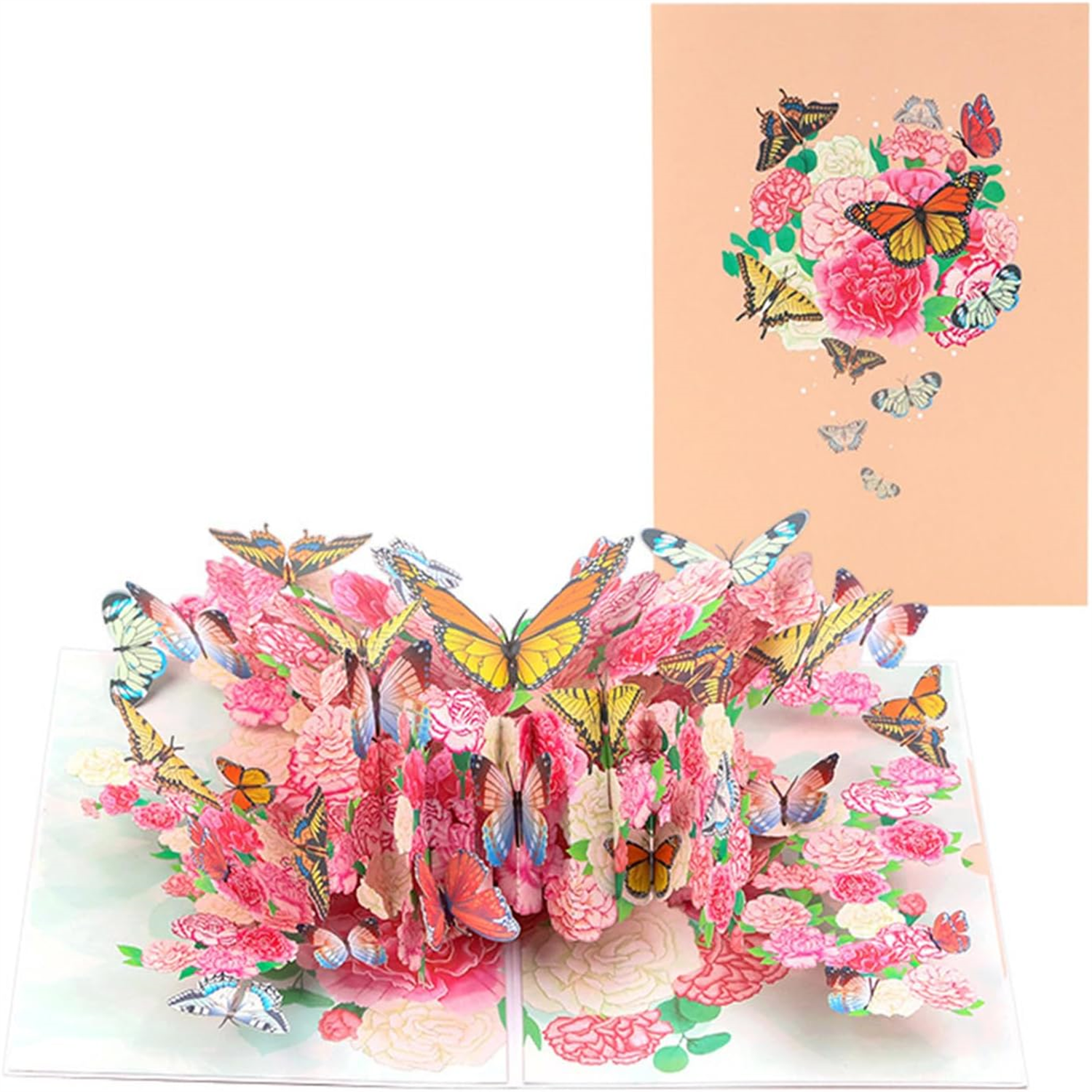  - Floral Harmony Butterfly 3D Pop Up Greeting Card - Image 3
