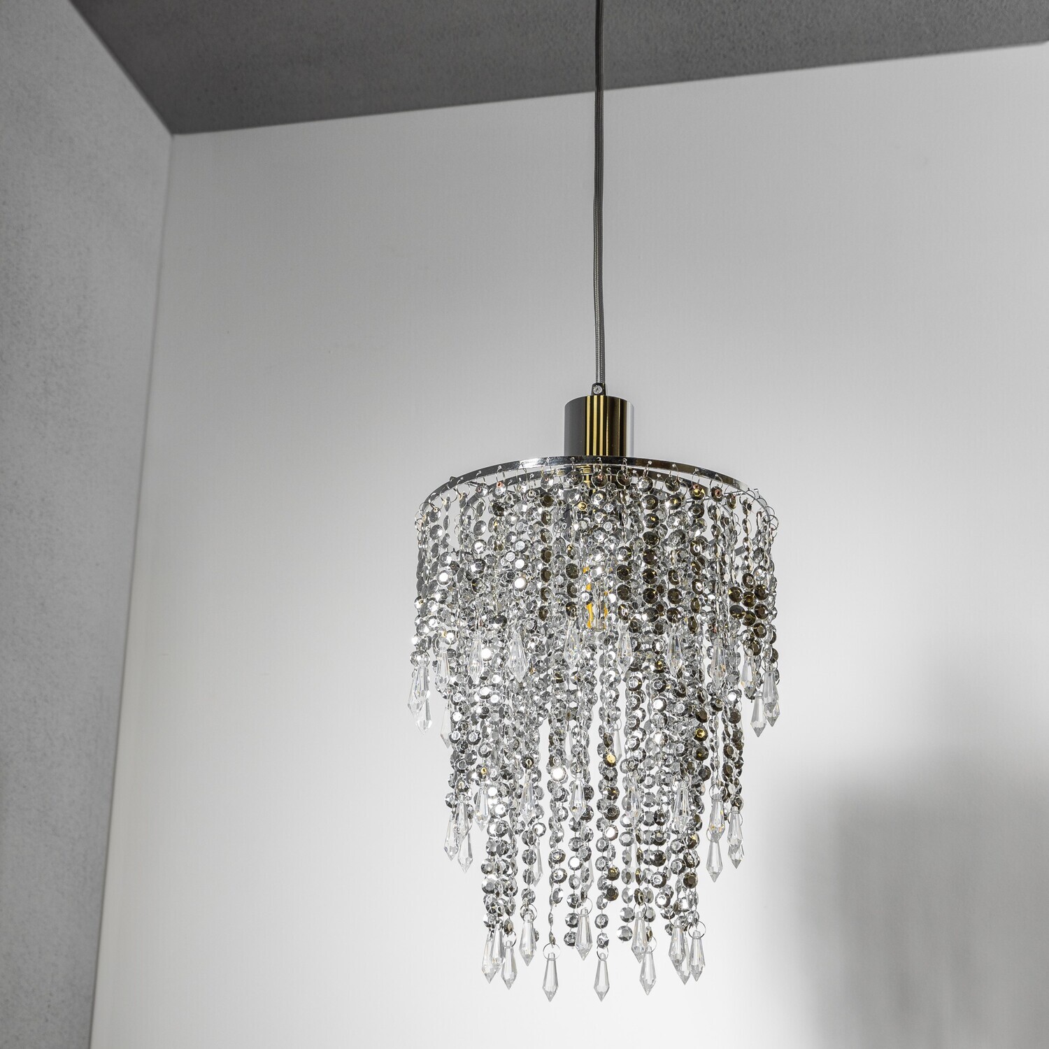 Cgc Lighting Cgc Liza Three Tier Large Chandelier Crystal And Chrome Ceiling Light Shade - Silver - Image 1