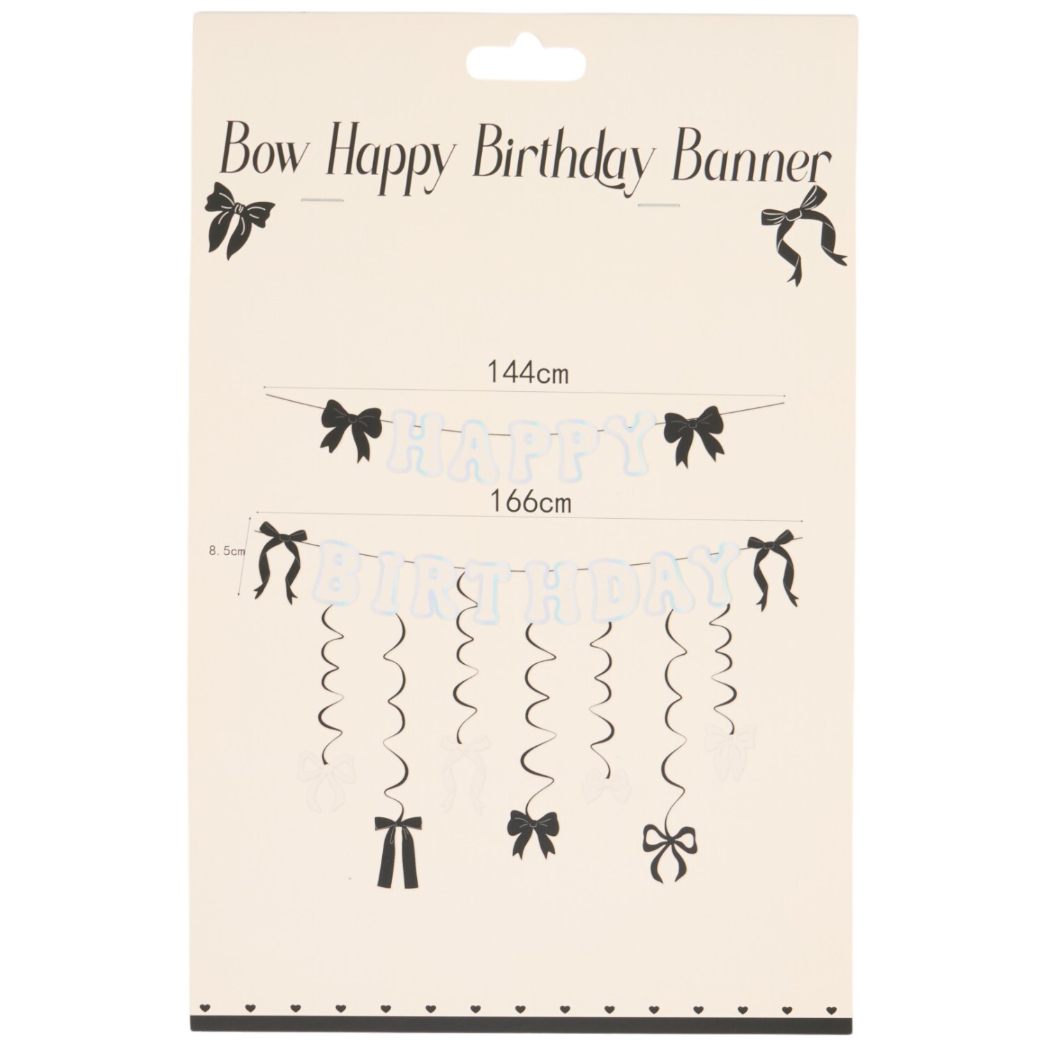 Bow Happy Birthday Banner Decorative Celebration Bunting for Parties - Image 2