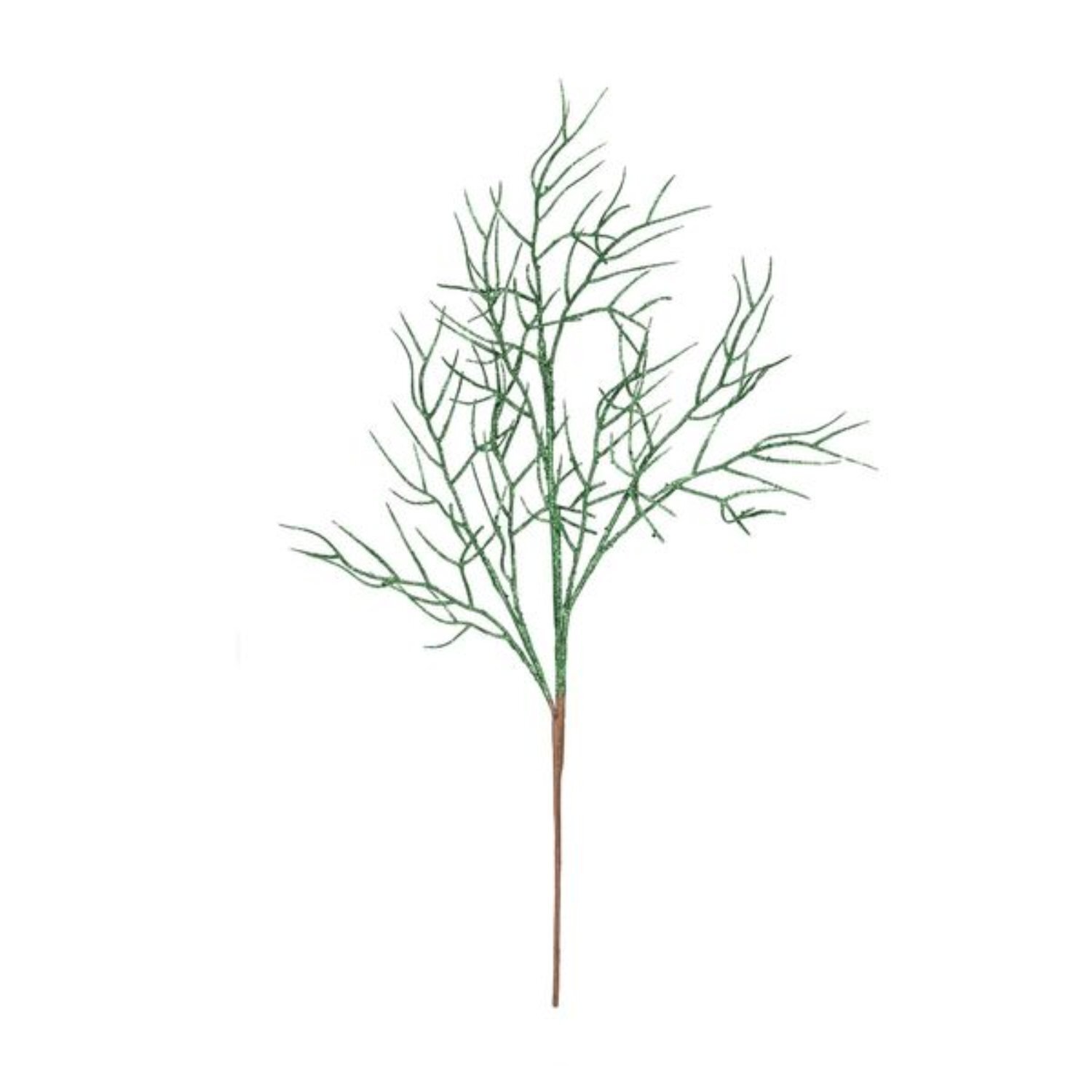 Kdmd Green Glitter Twig Stems 2 Pack - Green