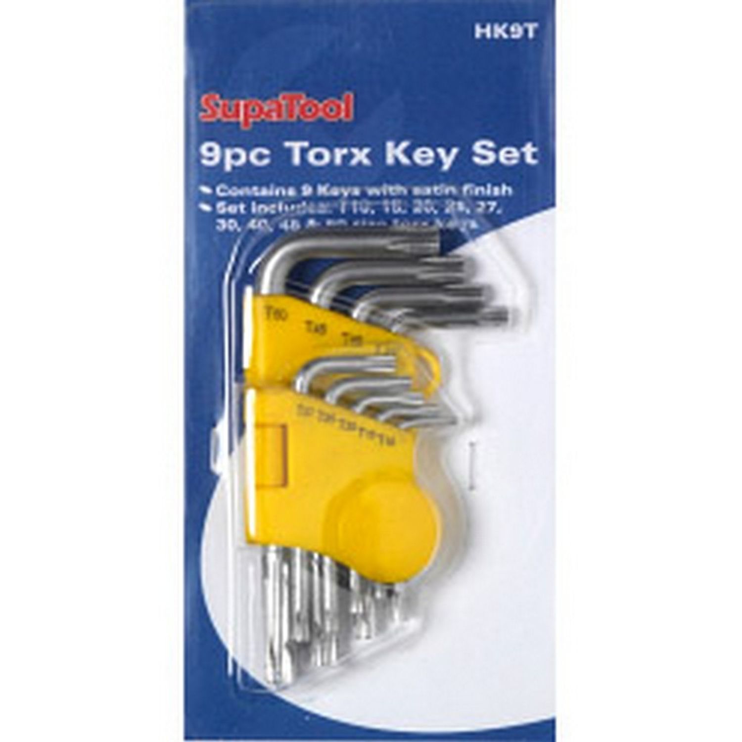Supatool Torx Key Set (9 Piece) - Yellow/Silver