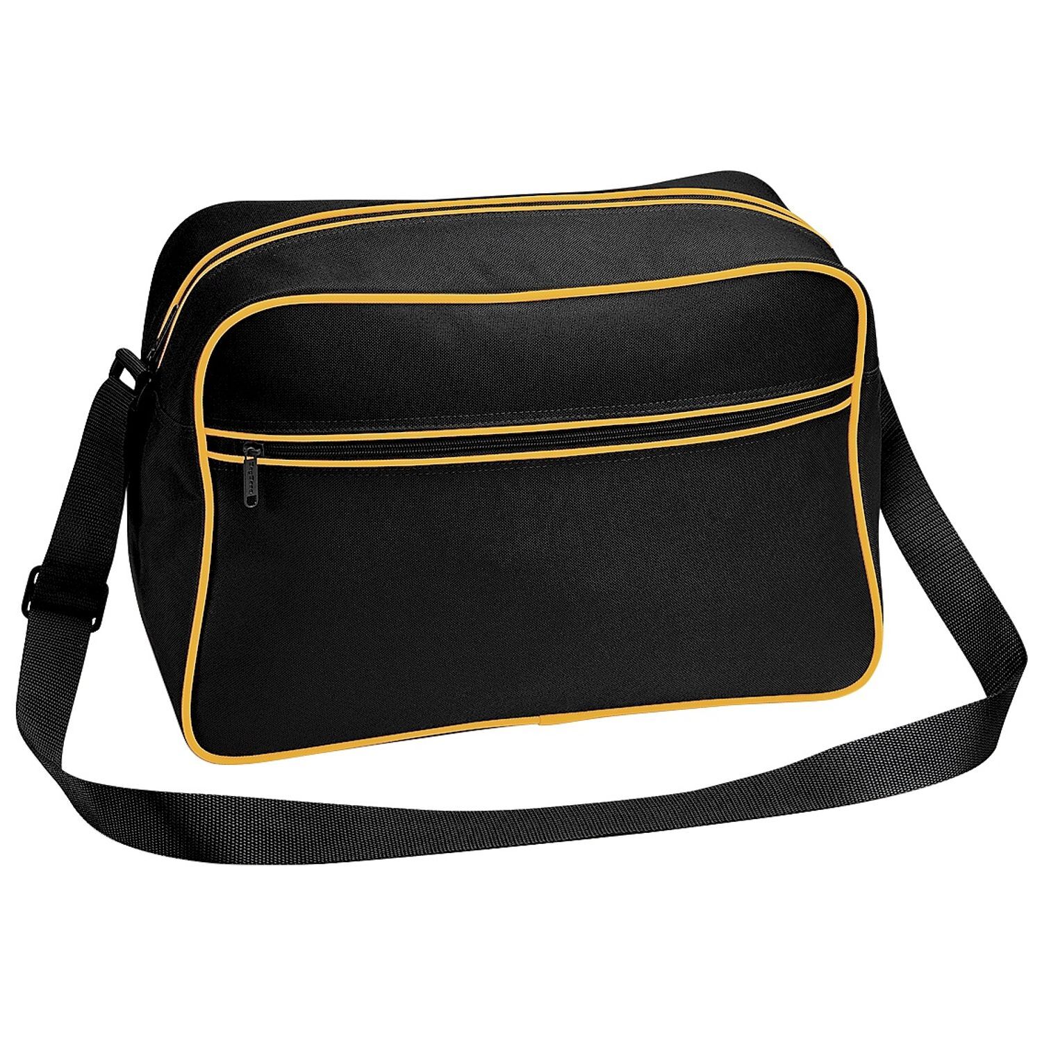 Bagbase Retro Adjustable Shoulder Bag (18 Litres) (Pack Of 2) - Black/Gold