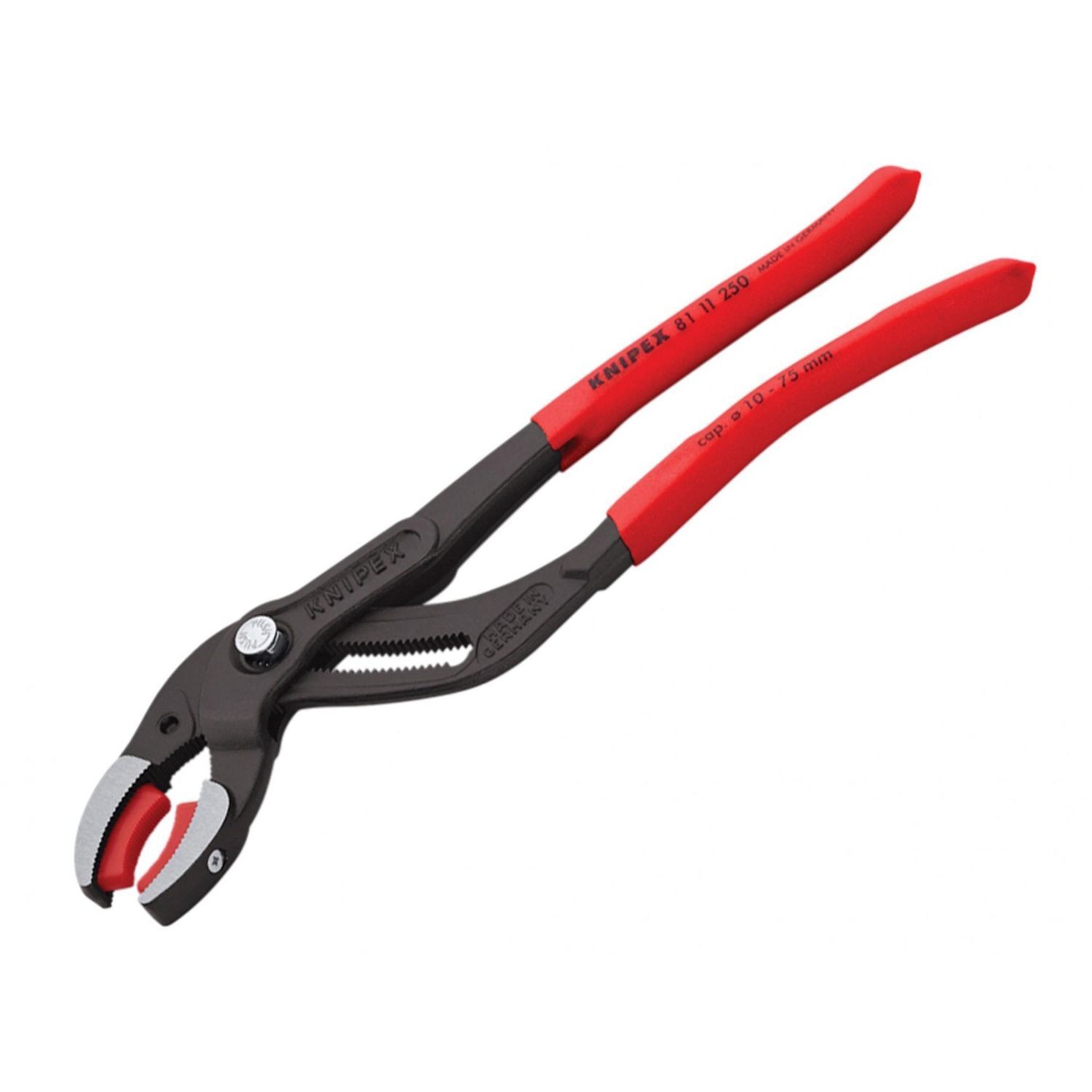Knipex Plastic Pipe Grip Pliers Plastic Jaws 75Mm Capacity 250Mm A - Multi Colour