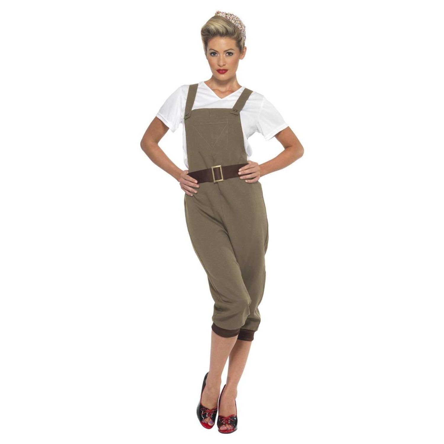 Smiffys Womens/Ladies World War Ii Land Girl Costume Set A - Khaki / M