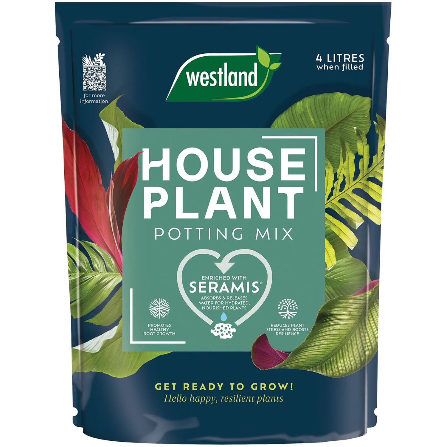 Westland Houseplant Potting Mix B - Peat Free Compost Brown / 4L