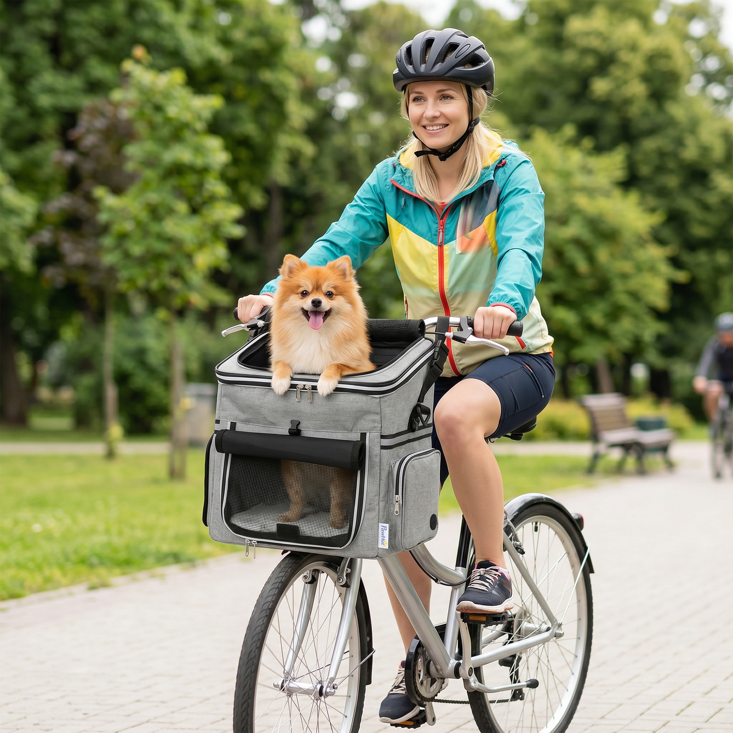 Pawhut Dog Bike Basket, Soft-Sided Pet Carrier For Small Dogs Cats - Image 3