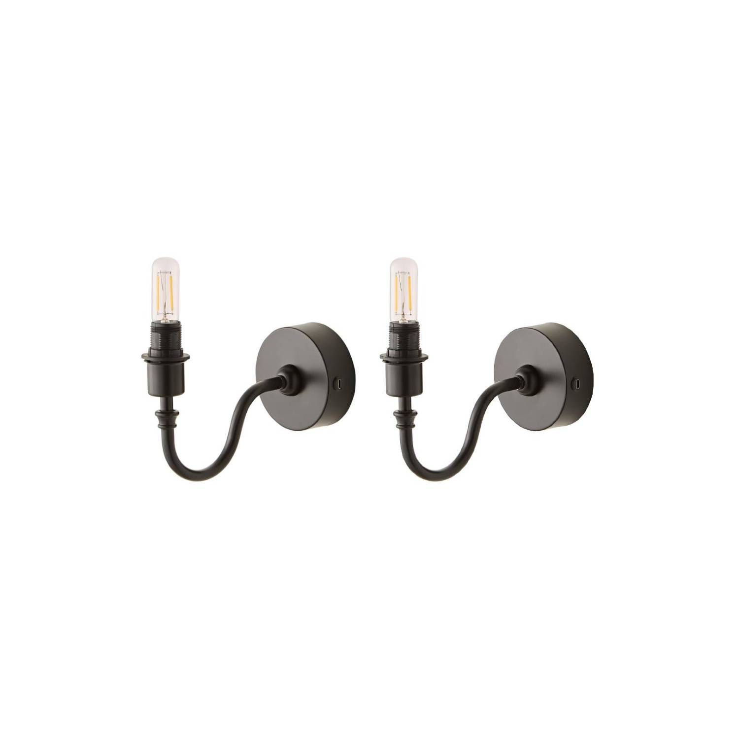 Valuelights Lowe Metal Portable Rechargeable Wall Light Base Only - Matte Black / 2 - Black