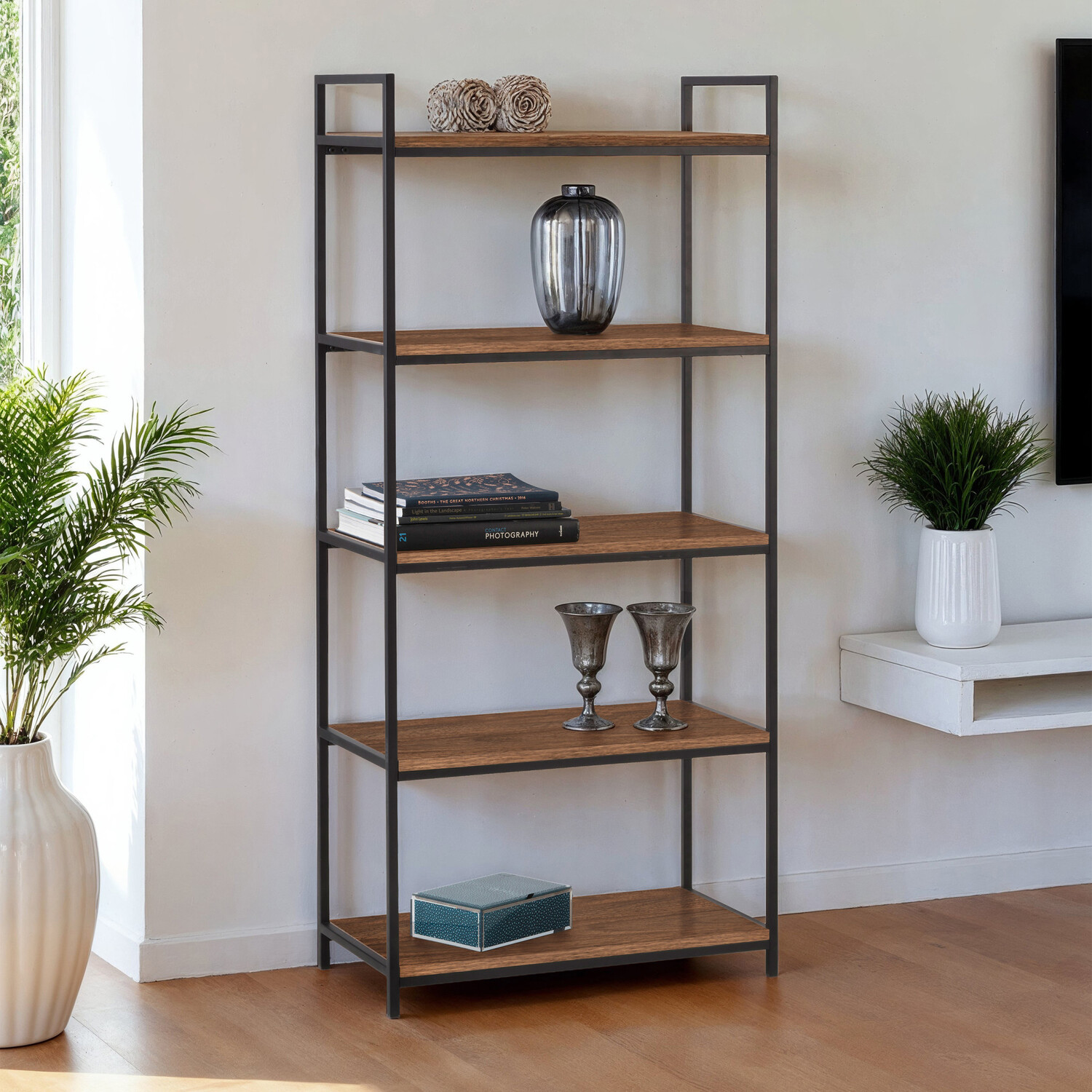 Julian Bowen Unisex Brown Tribeca Tall Bookcase - Image 6