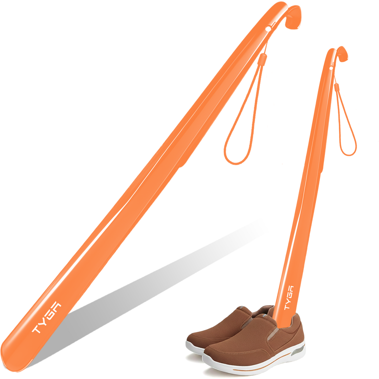 Tyga Pack Of 1 Extra Long Plastic Shoe Horn - Orange - Image 3