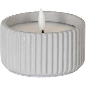 Natural Glow Chalk Ribbed Small LED Candle