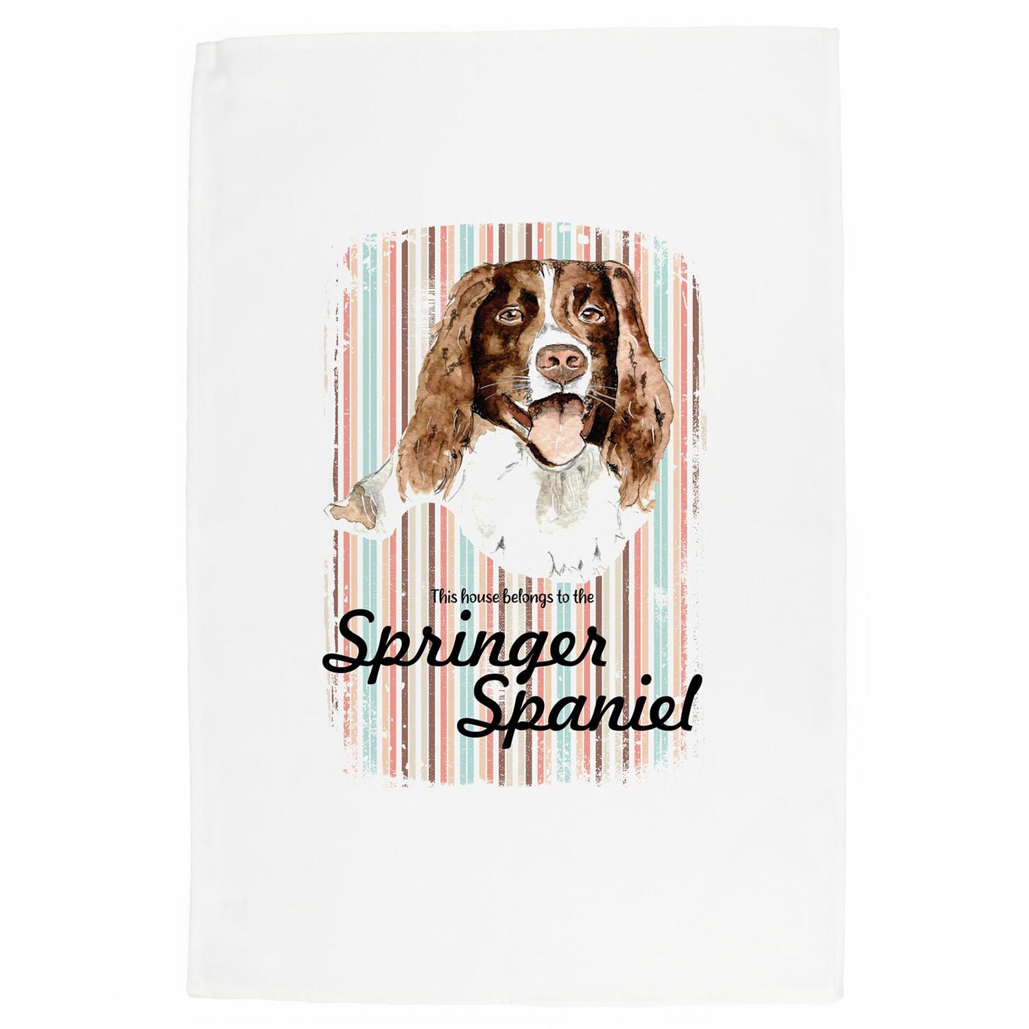 Springer Spaniel Tea Towel - Novelty Dog Themed Gift Kitchen Linen/Dish Cloth - Image 2