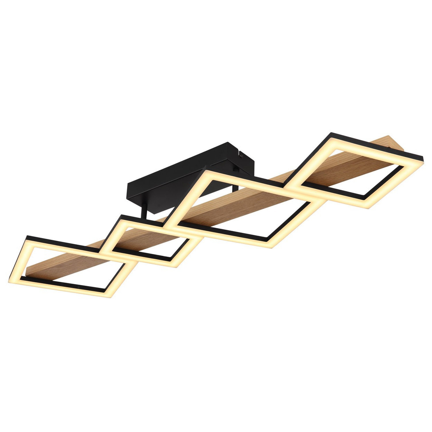 B&Q - Luminosa Dustin 4 Square Integrated Led Semi Flush Ceiling Light Matt Black 4X Led 3000K - Image 2