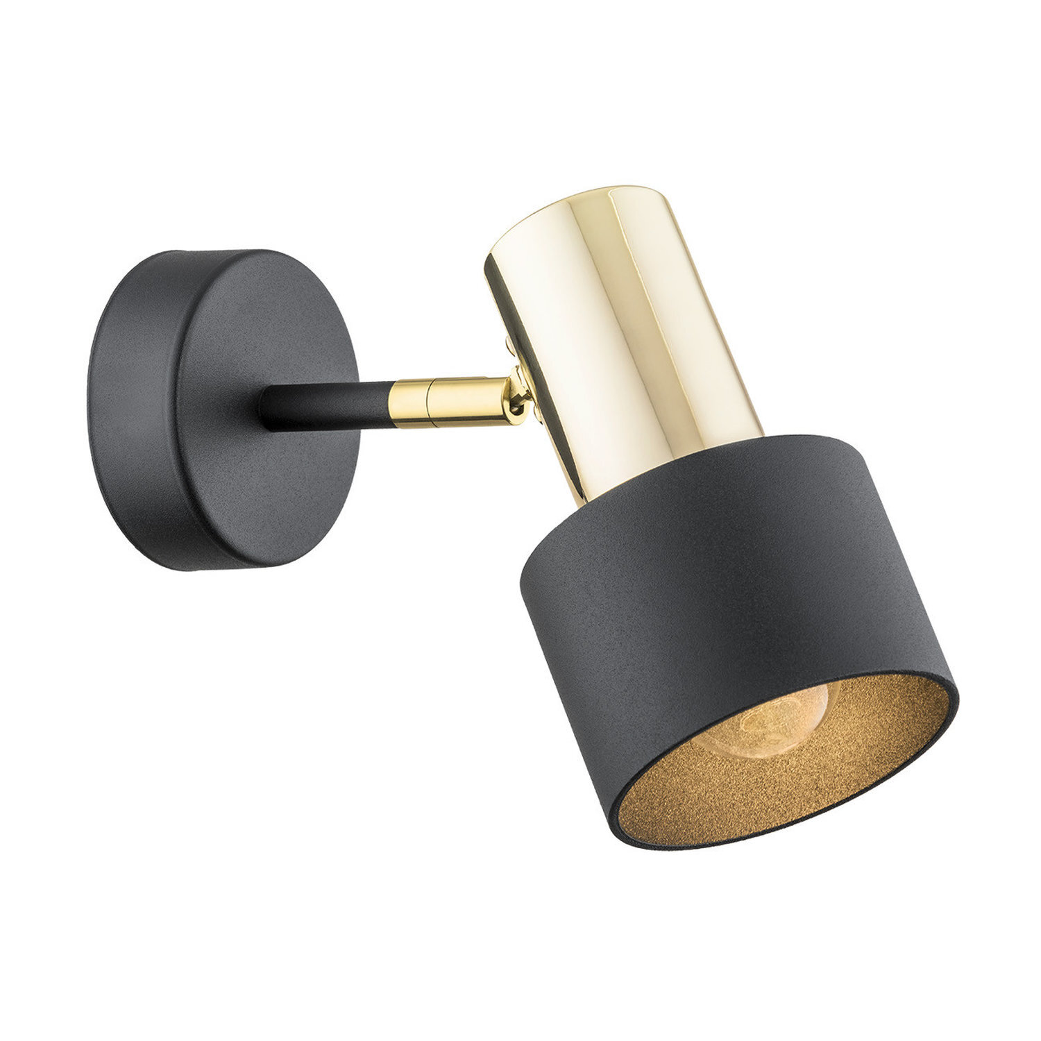 Netlighting Unisex Black Doria Single Spotlight Structure Brass Elements - Image 2