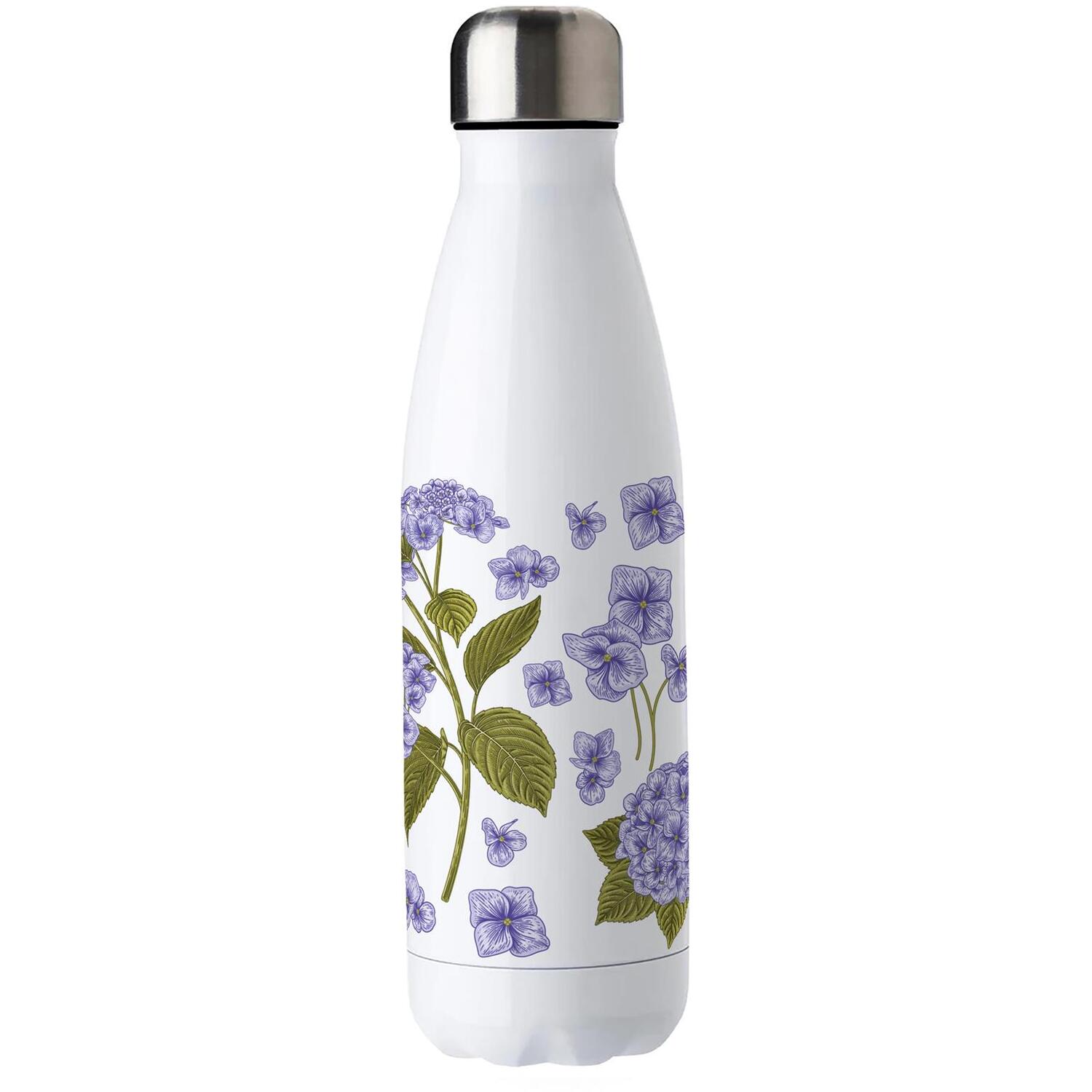 Purely Home Purple Hydrangea Stainless Steel Water Bottle - Image 1