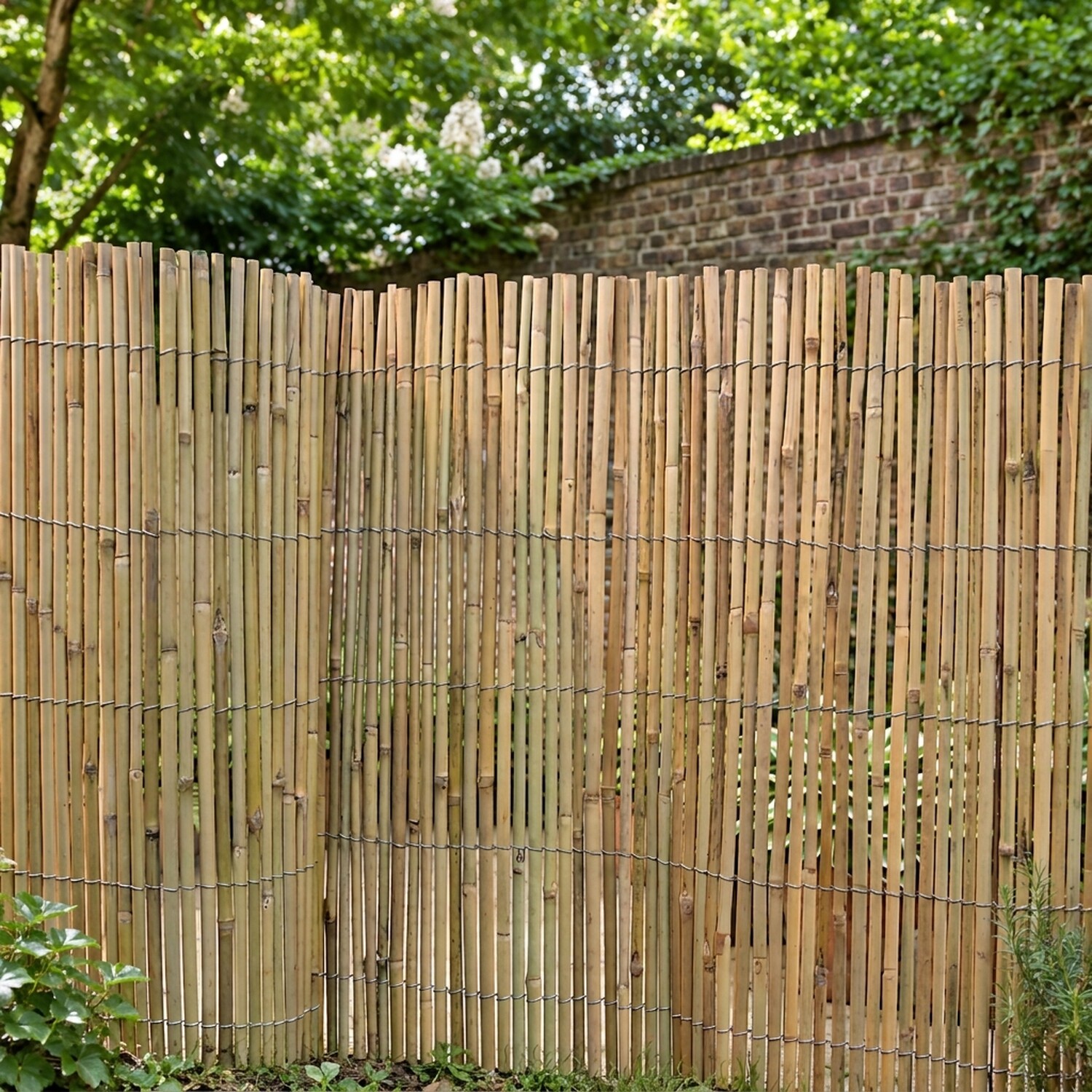 Woodsgood Bamboo Garden Screening - 2m x 4m - Natural Split Bamboo - Brown - Image 2
