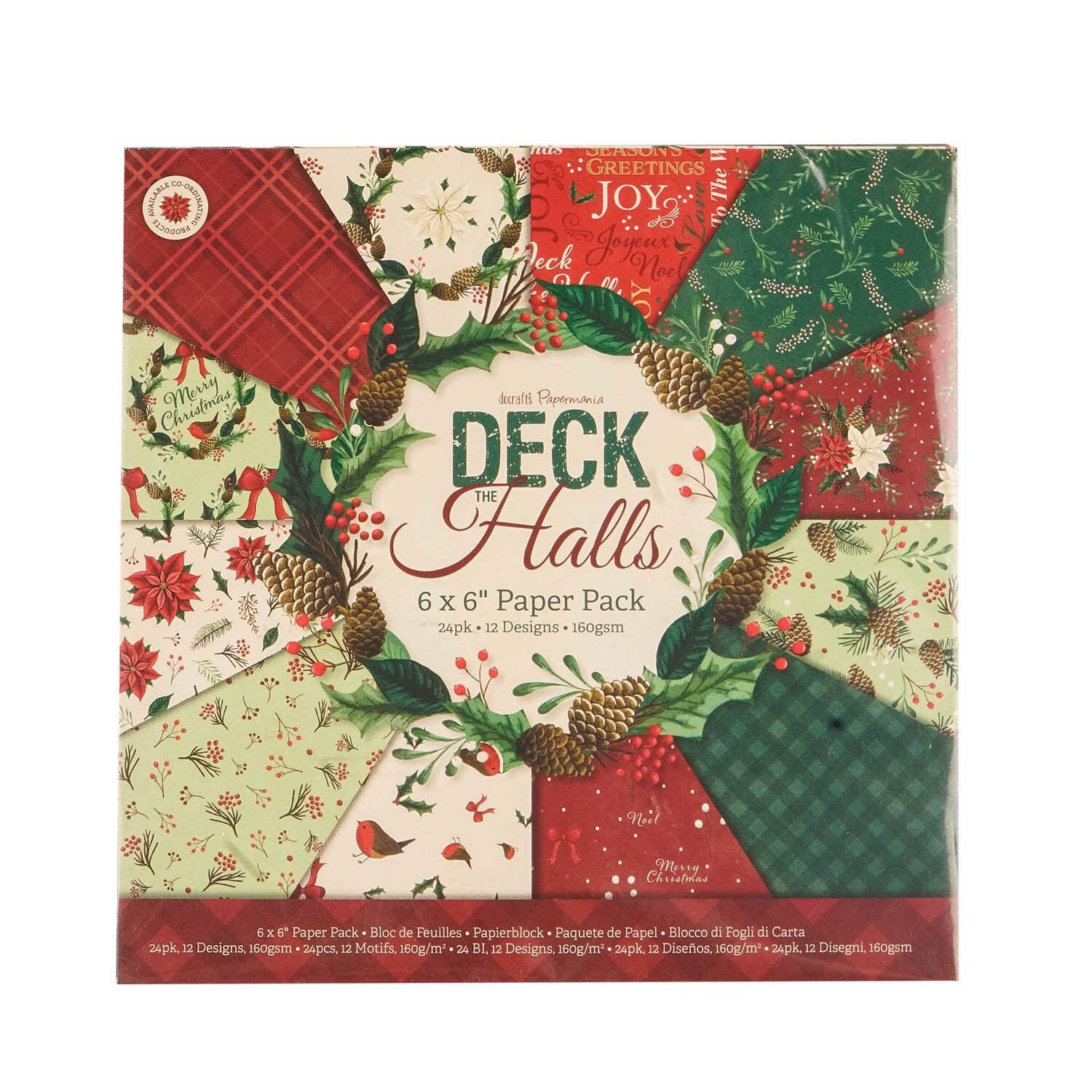Image of Pack of 24 Deck The Halls Papers