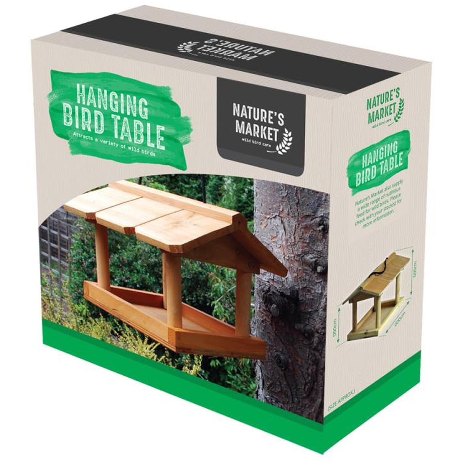Image of Hanging Wooden Garden Bird Seed Feeder&hellip;