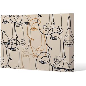 Continuous line drawing of faces Canvas Print