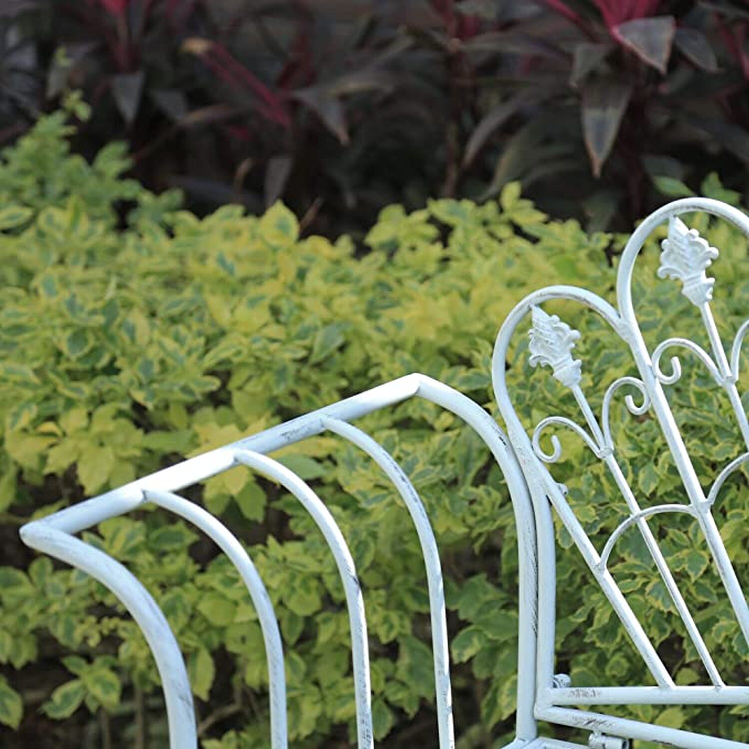 Girona 2 Seater Foldable Metal Garden Bench Seating - Grey