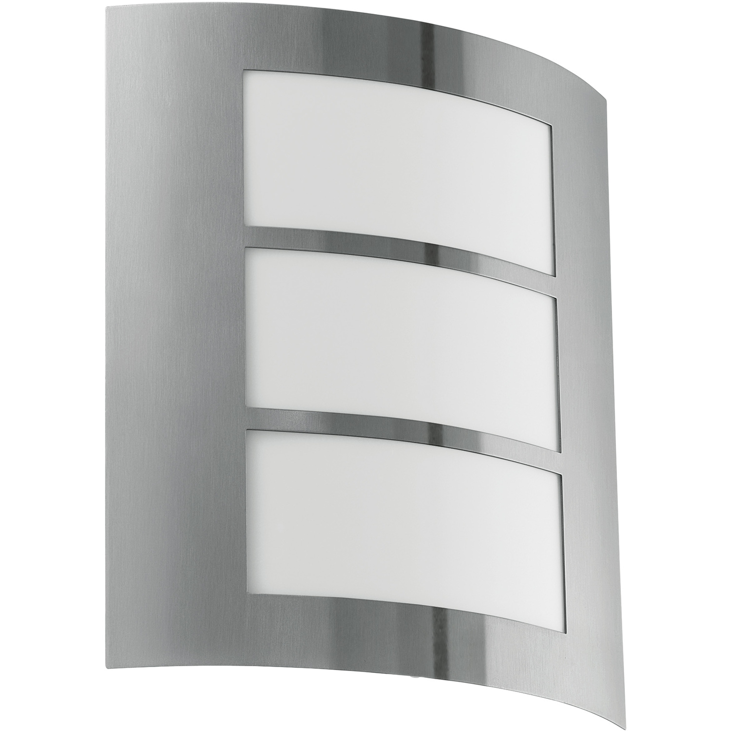 Eglo City Stainless Steel Outdoor Wall Light - Weatherproof Ip44 - D 23 5cm - Silver