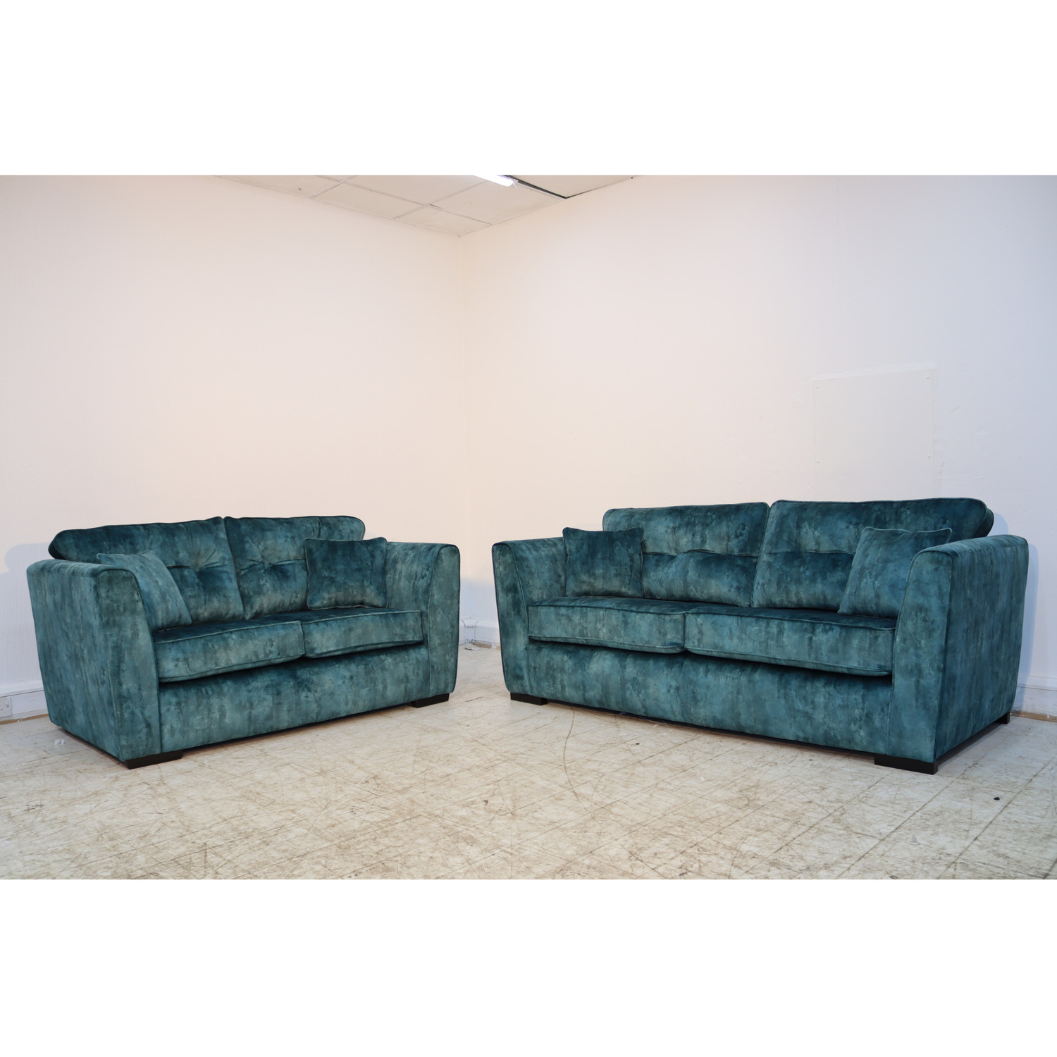 Simply Eleganza - Denton Milano Teal Sofa Full Back 3 Plus 2 - Teal thumbnail