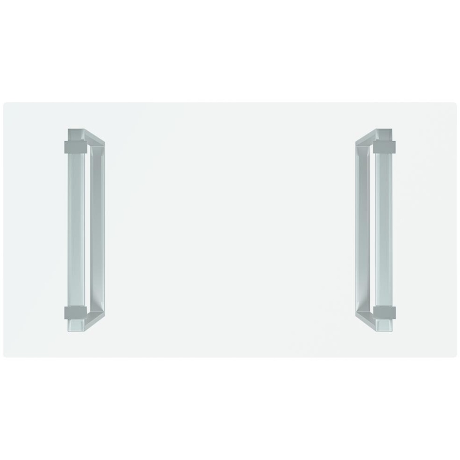 Clear Tempered Glass Top Rectangular Dining Table With Leg - Silvery