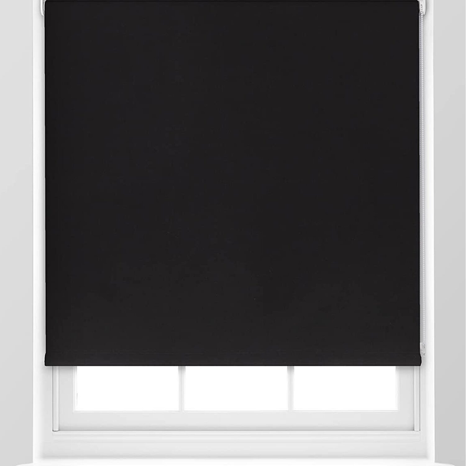 Trimmable Blackout Roller Blind - 4FT - BLACK - 120cm(W) x 170cm(L) | Polyester Thermal Blackout Roller Blind with Trim-To-Size Fit, Blocks Light, Retains Warmth, Ideal for Bedrooms & Lounges - Image 3