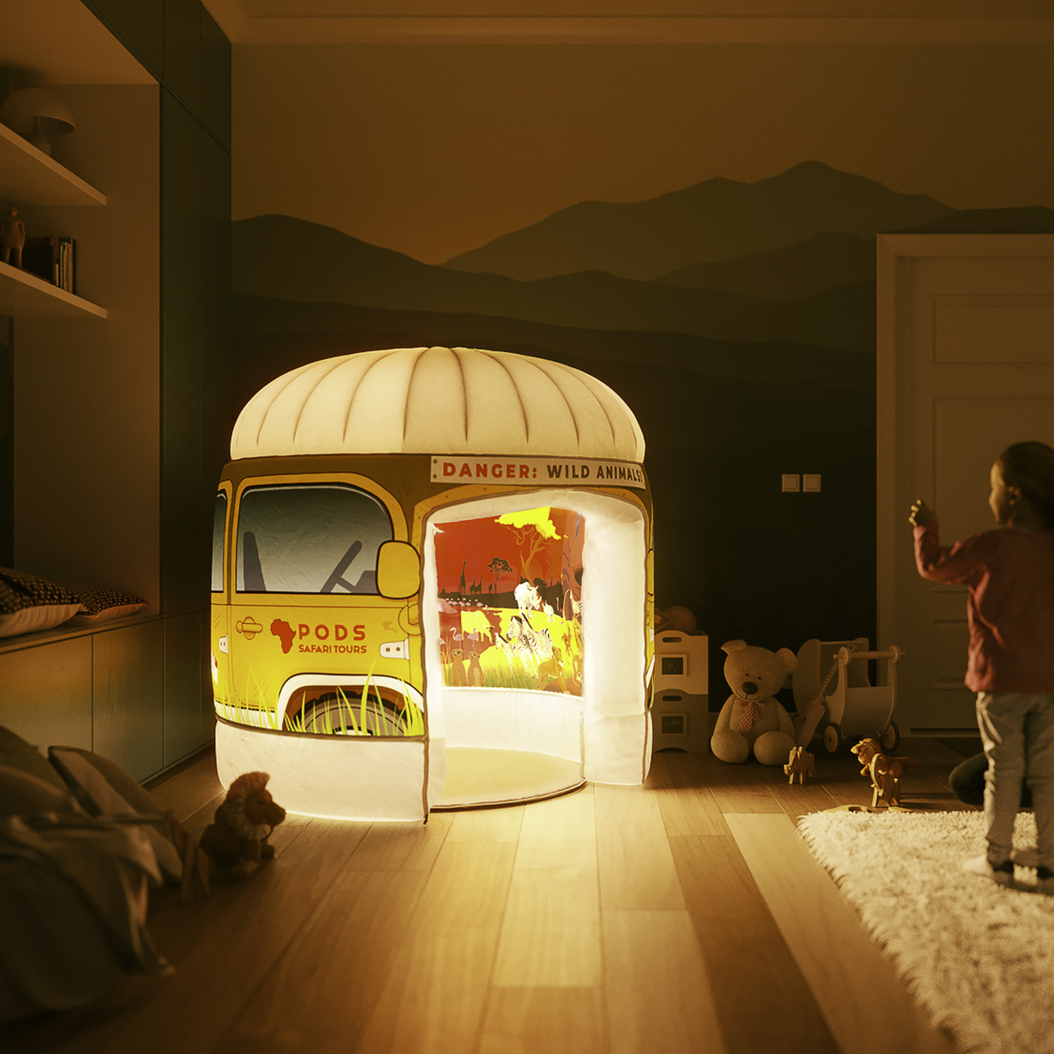 Image of Sensory Play Space - White, colour changing LEDs / Sunset Savanna Safari