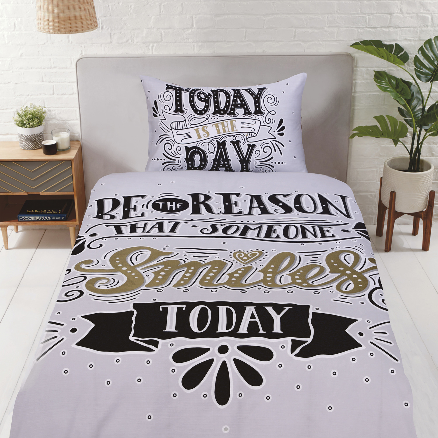 Todays The Day Duvet Set - Multi Double