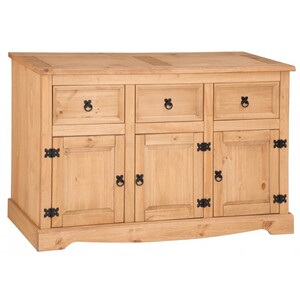 Corona 3 Door 3 Drawer Sideboard Solid Wooden Pine Wood Cabinet Cupboard
