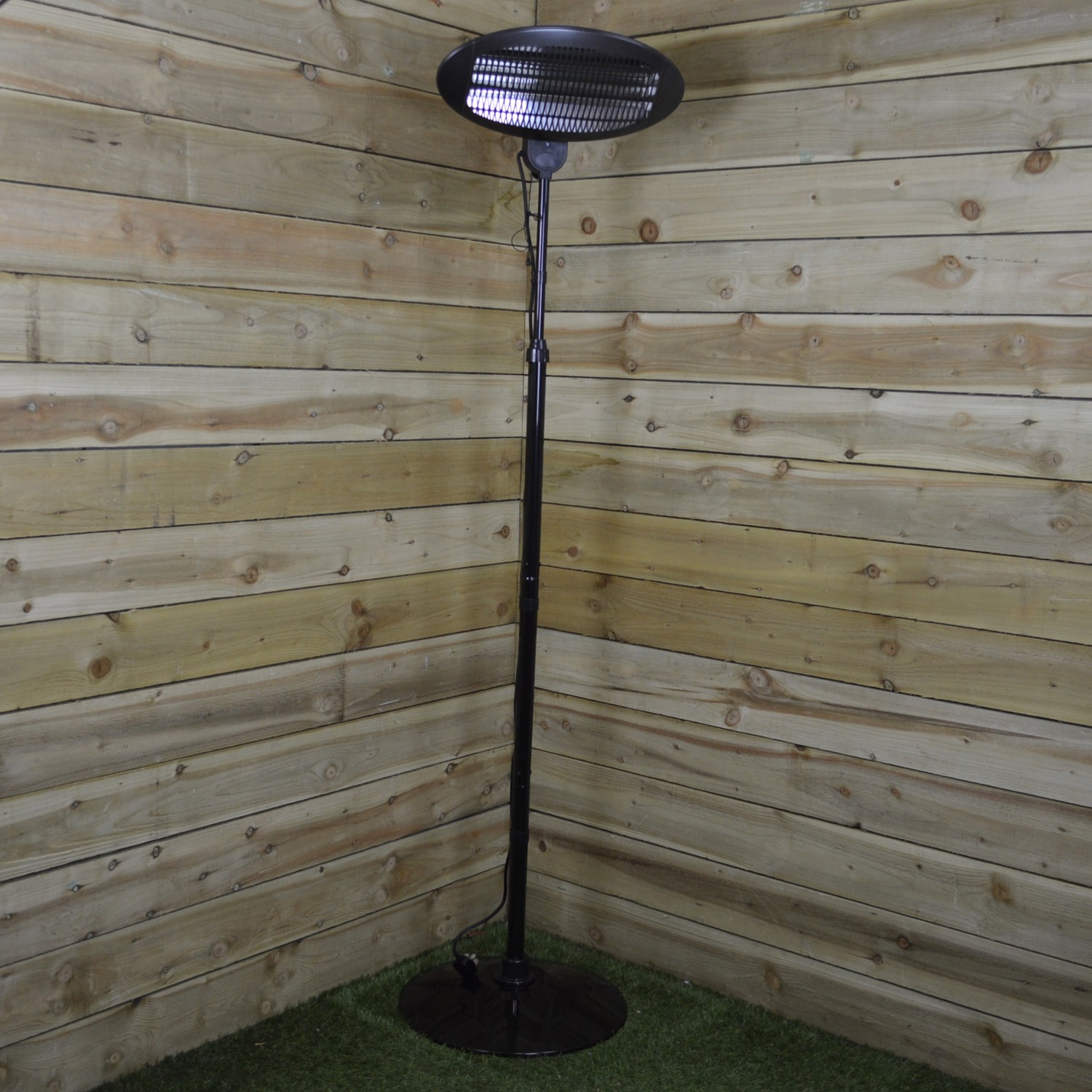 2kw Free Standing Electric Patio Heater - Black